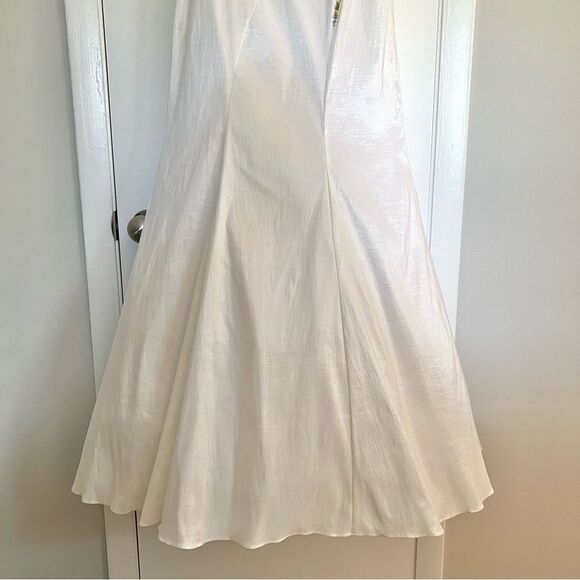 🚨SALE🚨 La Femme White Gold Beaded Strapless Trumpet Gown Prom Dress 4 - Picture 11 of 16